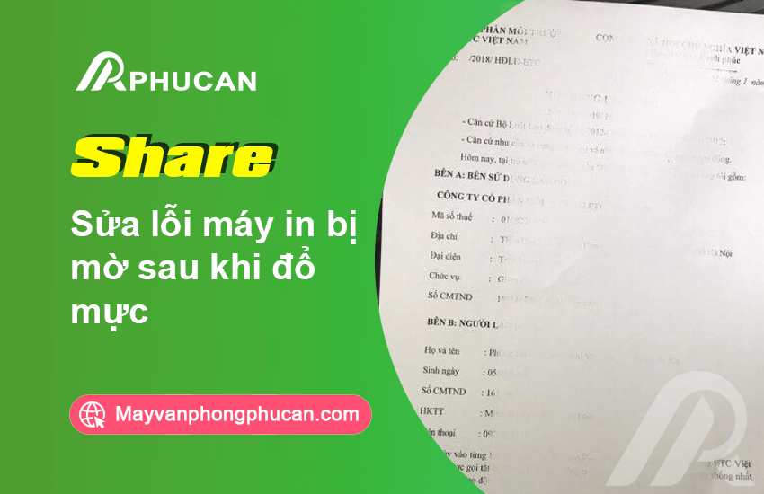 Sửa lỗi máy in bị mờ sau khi đổ mực