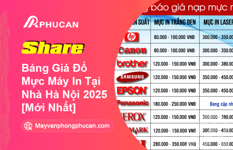 bảng giá đổ mực máy in 2025
