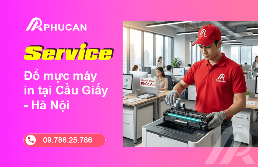 đổ mực máy in tại Cầu Giấy
