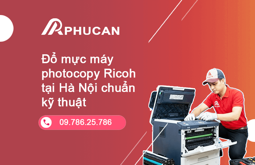 đổ mực máy photocopy Ricoh tại Hà Nội