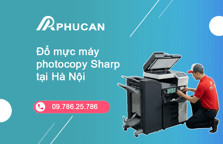 đổ mực máy photocopy Sharp tại Hà Nội