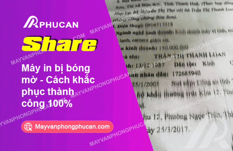 máy in bị bóng mờ