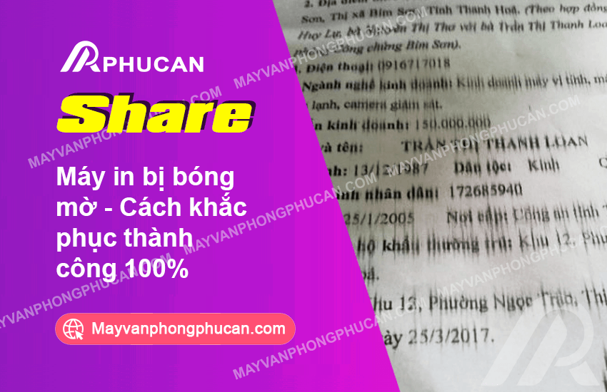 máy in bị bóng mờ
