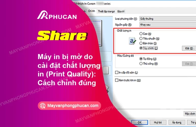 cài đặt chất lượng in