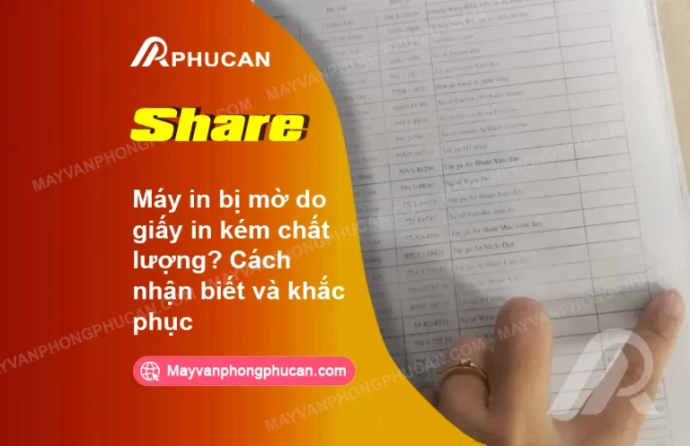 máy in bị mờ do giấy in