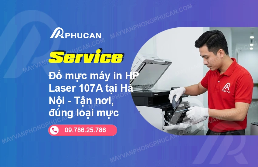 đổ mực máy in HP 107A