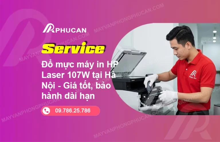 đổ mực máy in HP 107W