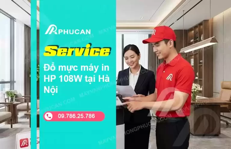 đổ mực máy in HP 108W