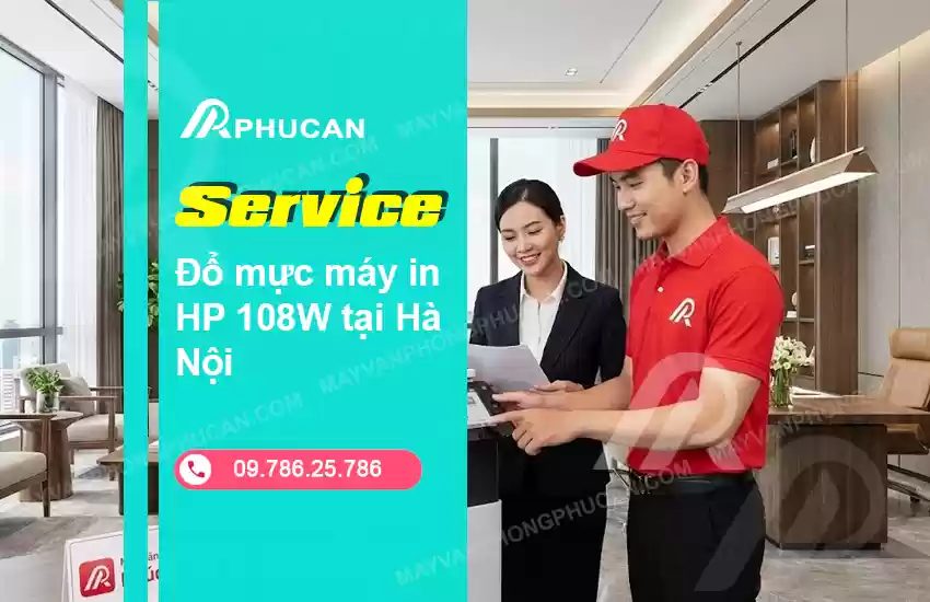 đổ mực máy in HP 108W