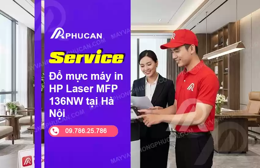 đổ mực máy in HP MFP 136NW