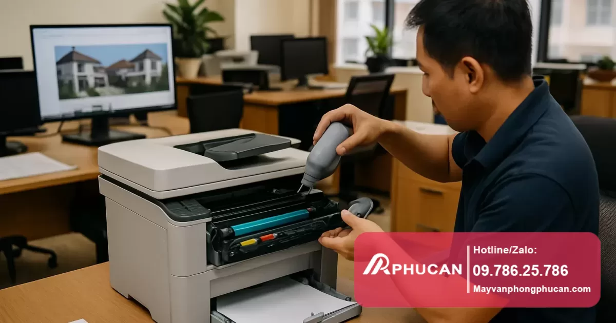 đổ mực máy in cho công ty bất động sản