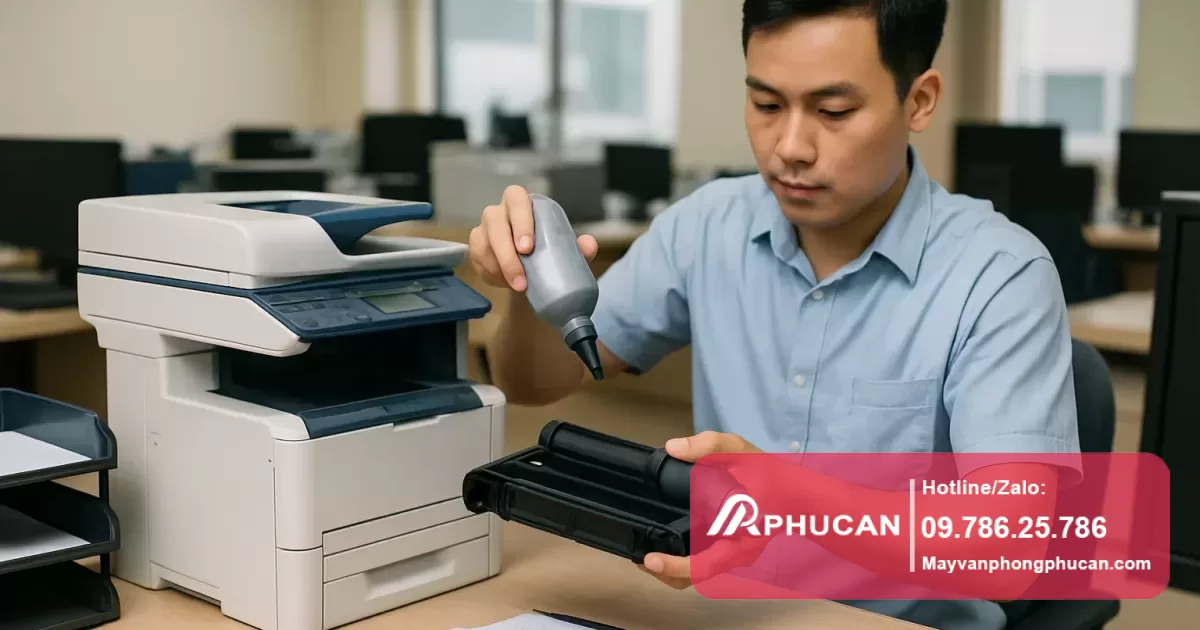 đổ mực máy in cho công ty sản xuất