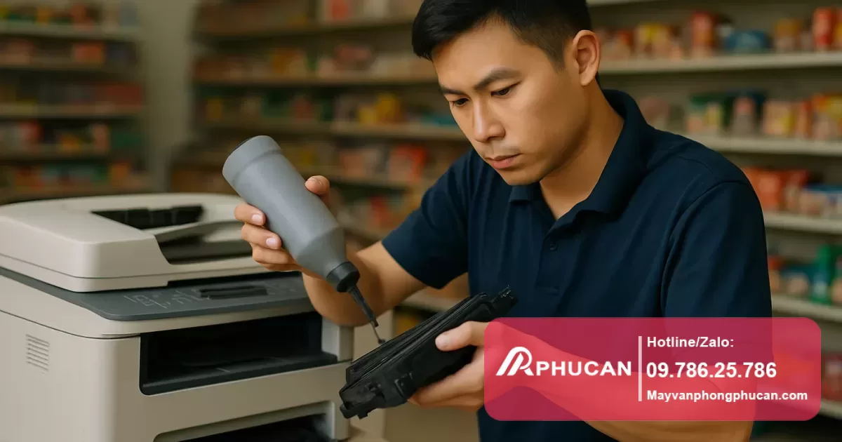 đổ mực máy in cho cửa hàng tiện lợi