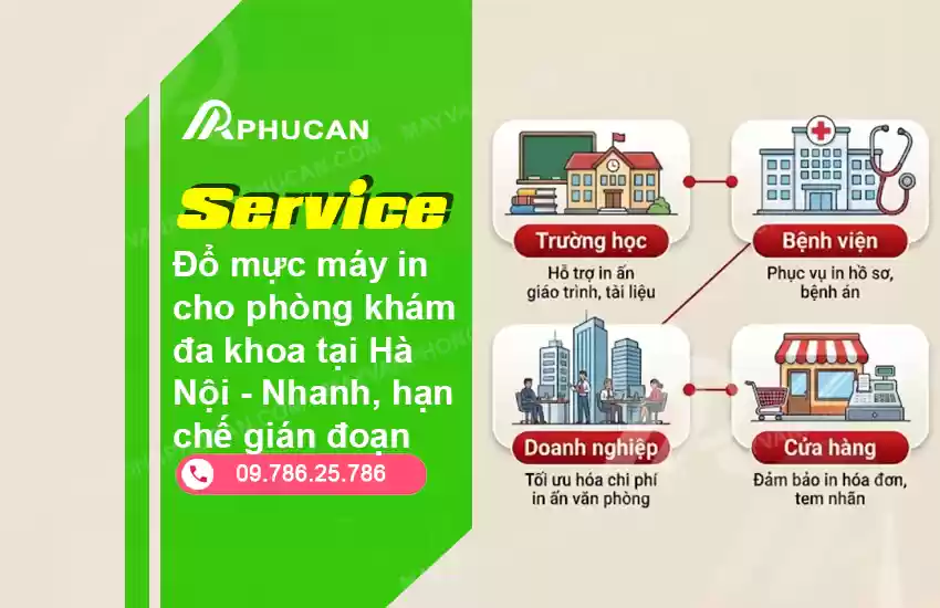 đổ mực máy in cho phòng khám đa khoa