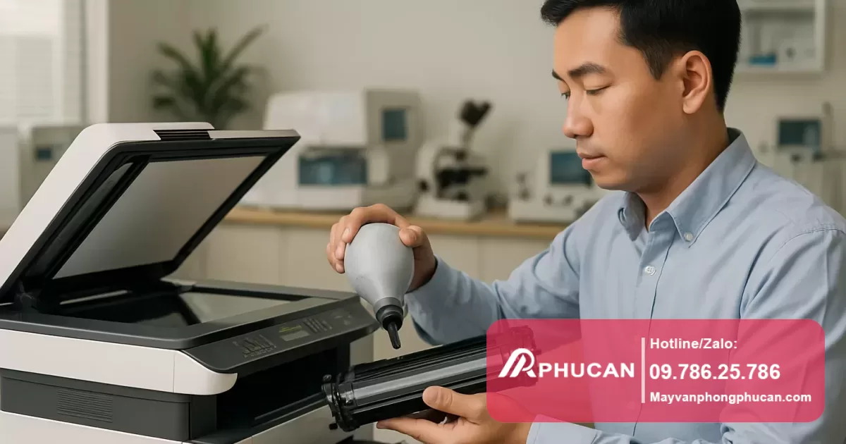 đổ mực máy in cho trung tâm xét nghiệm