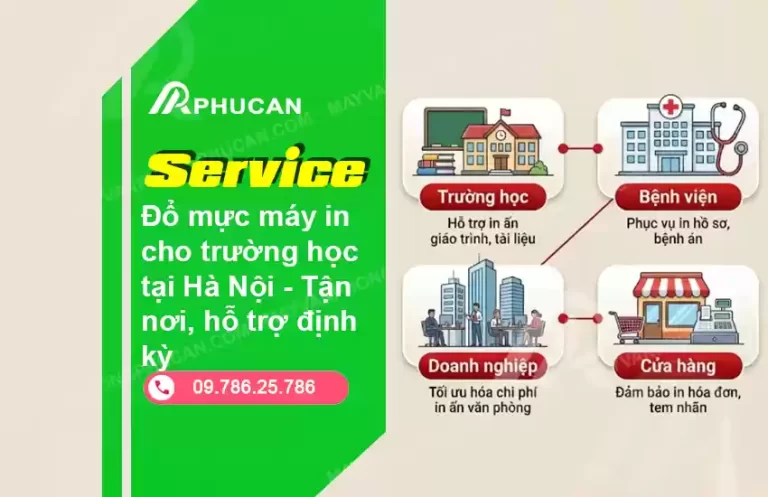 đổ mực máy in cho trường học