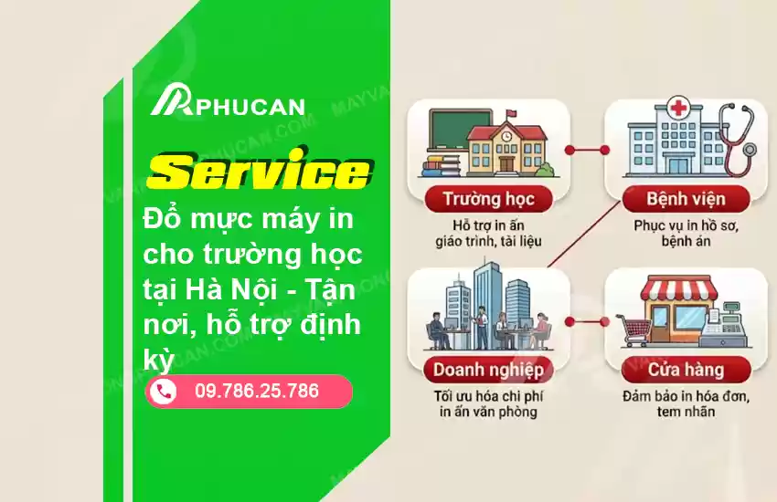 đổ mực máy in cho trường học