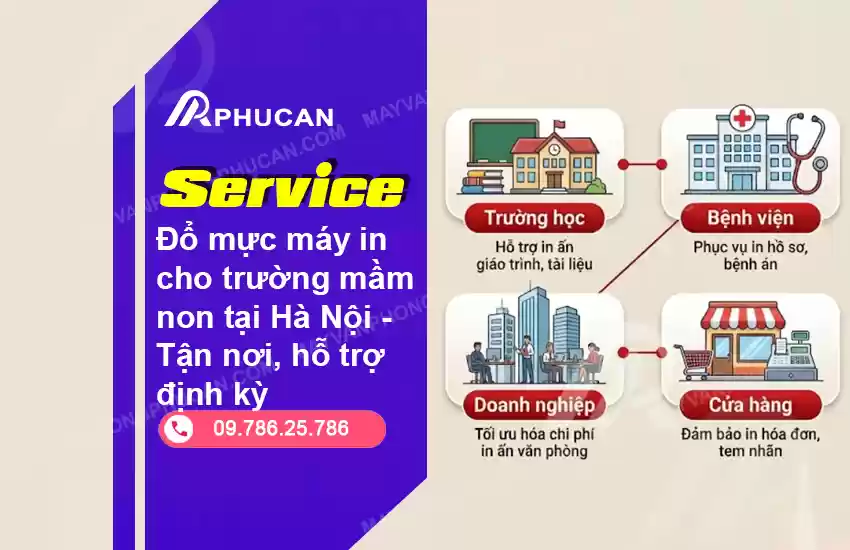 đổ mực máy in cho trường mầm non