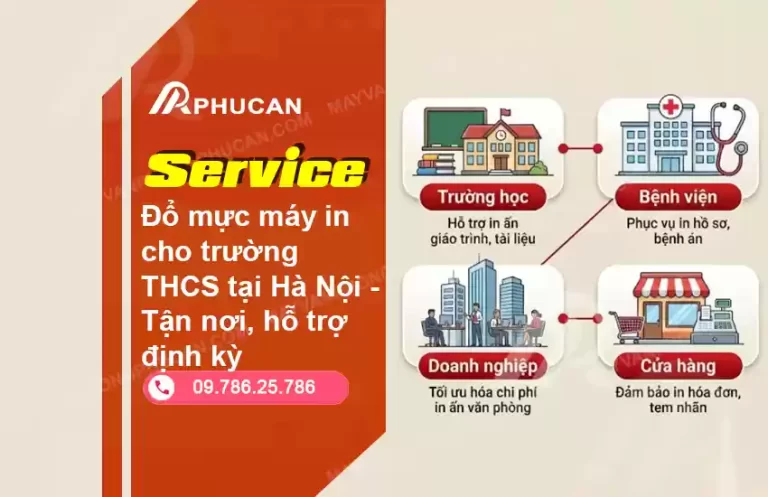 đổ mực máy in cho trường THCS